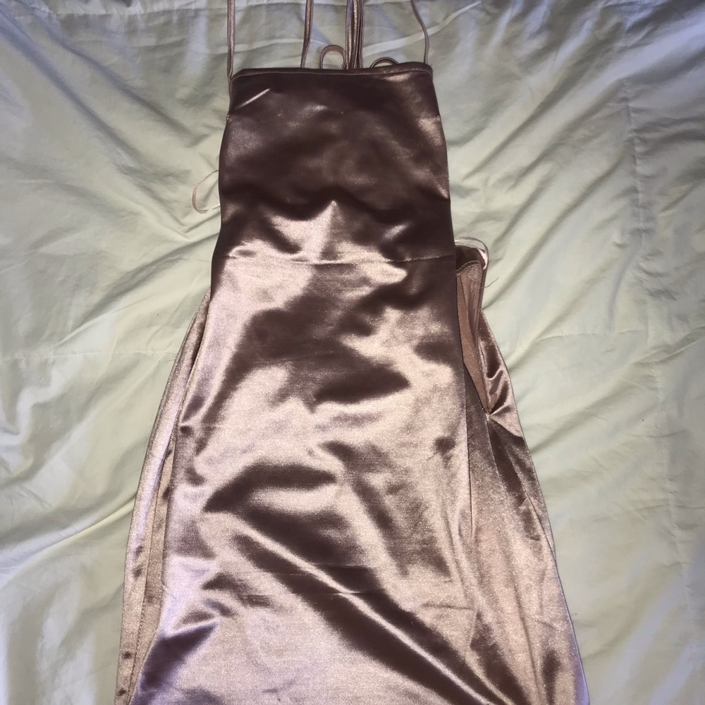 Silk boo-hoo homecoming pink dress